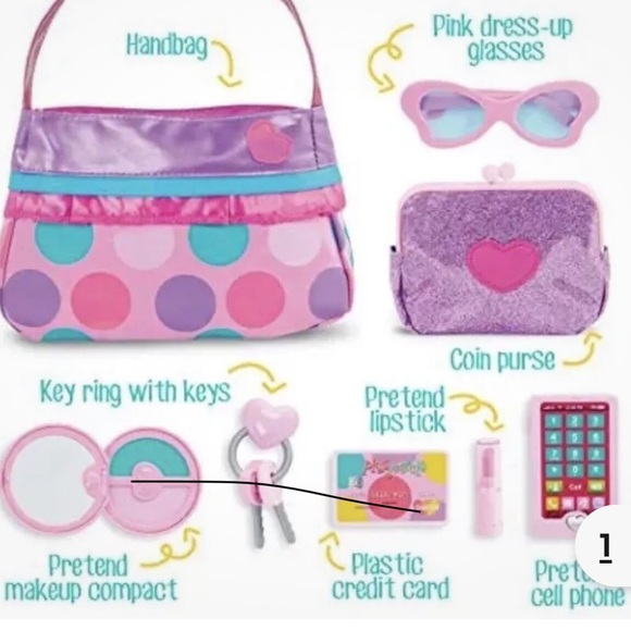 Play Circle by Battat Princess purse style set pretend play multicolor bag NIB - Picture 6 of 7